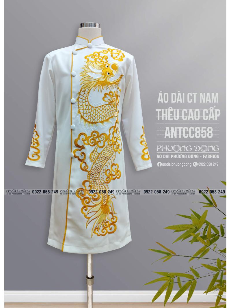 Áo Dài Cách Tân Nam Thêu Cao Cấp ANTCC858